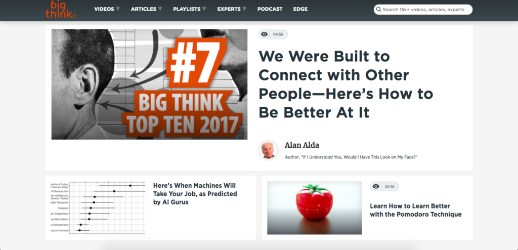 bigthink - most interesting sites on the internet