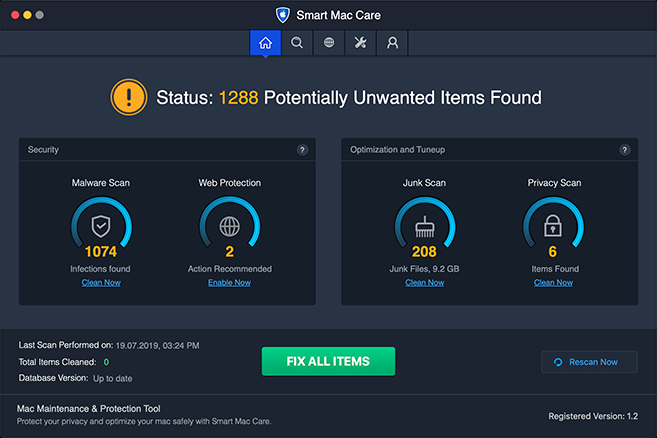 smart mac care malware scan