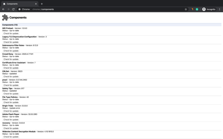 chrome components