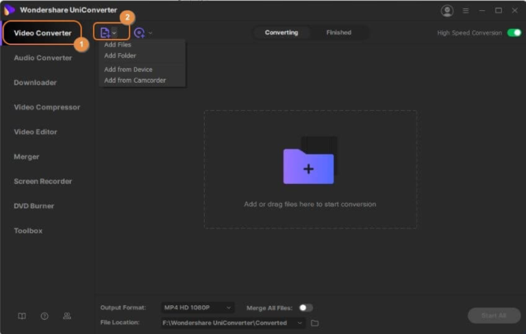 Add MP3 Files to the Wondershare video converter apparatus