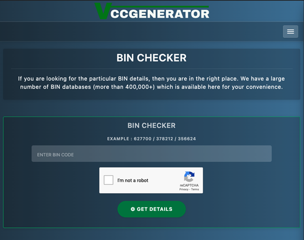 BIN Checker by VCCGenerator