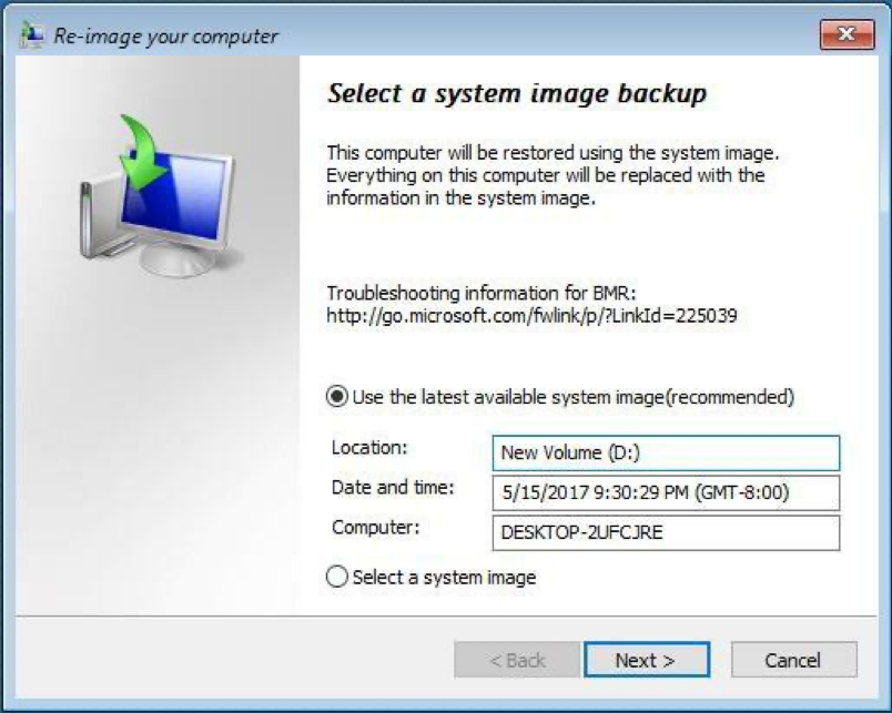 system image backup
