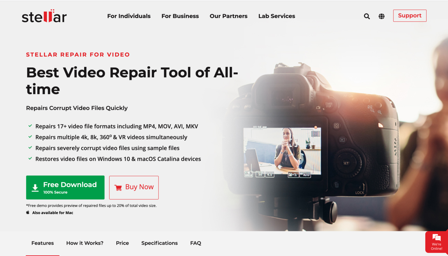 stellar repair for video revie
