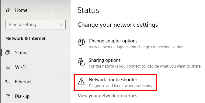 Network Adapter Troubleshooter