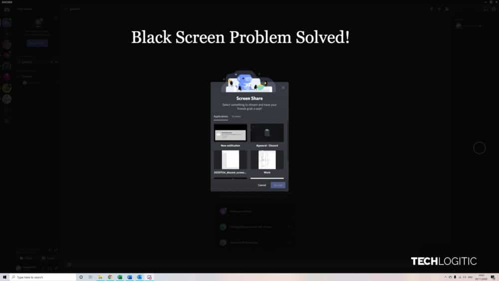 discord screen share black screen