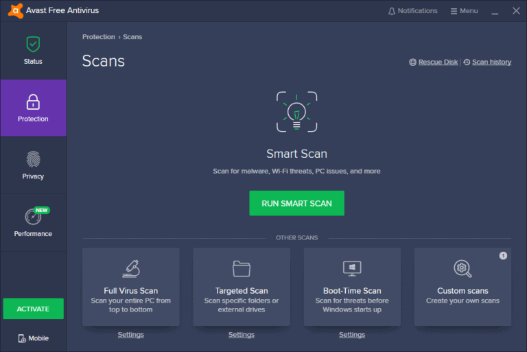 how to whitelist a website in avast