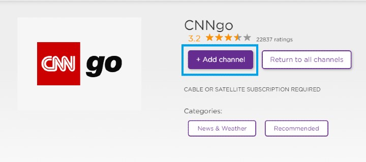 CNNgo on roku tv