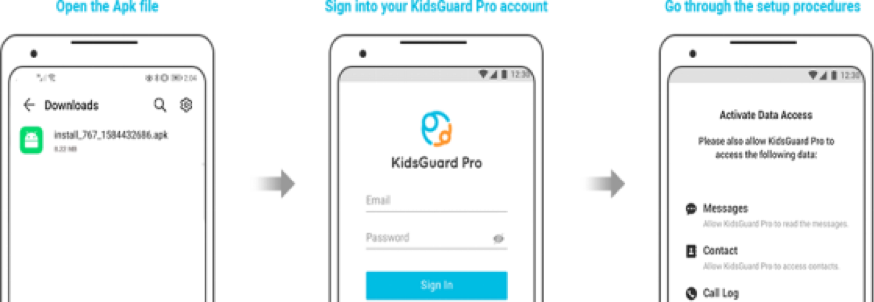 Set up the KidsGuard Pro app on the Target phone