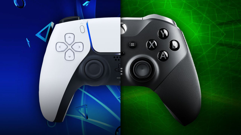Xbox and a PlayStation Controller