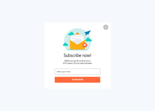 popup subscription button