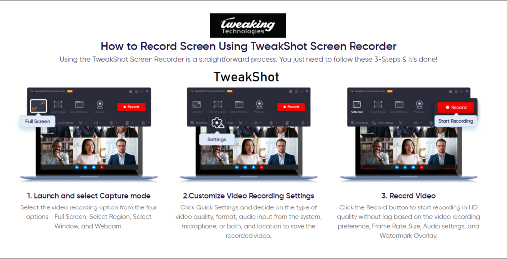 How to use TweakShot recorder