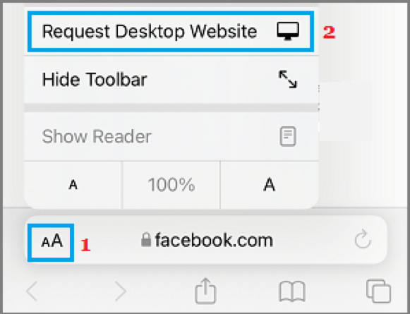 How to Open the Facebook desktop version on iPhone 02
