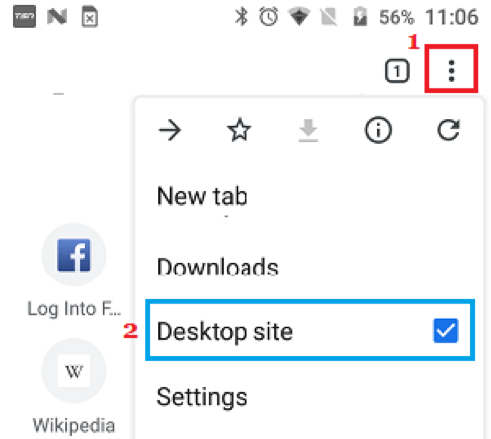 Open the Facebook desktop version on Android Smartphones and Tablets 02