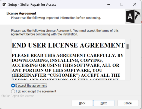 License Agreement for Stellar Repair for Access