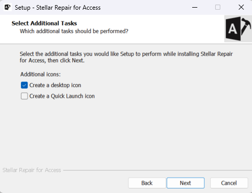 Additional Tasks to perform in Stellar Repair for Access Installation Setup