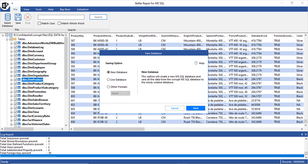 Saving Database and connecting to live SQL server.