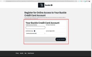 Buckles Credit Card Reset Password