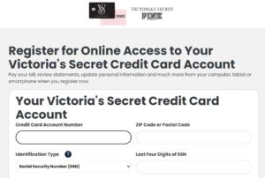 Victoria Secret Credit Card Register 