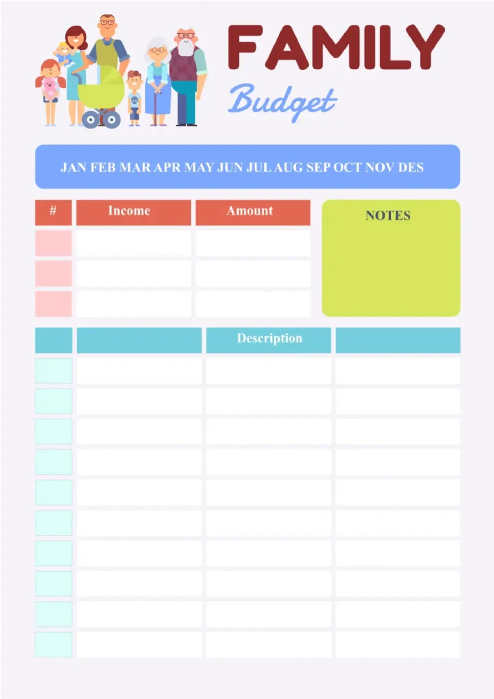 Family Budget Template