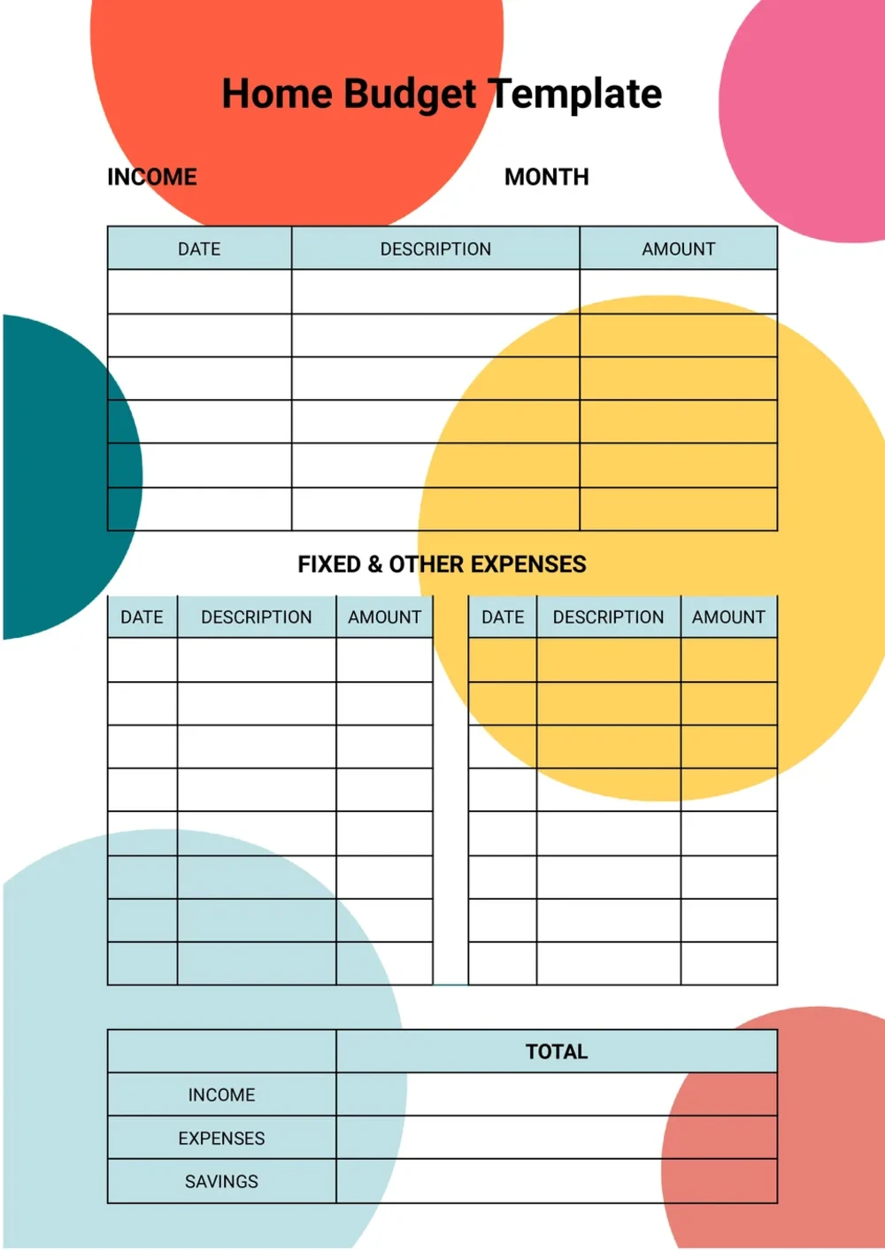 Home Budget Template