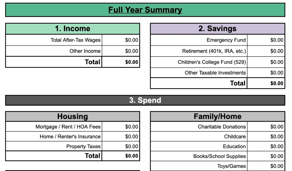 Monthly Budget Template