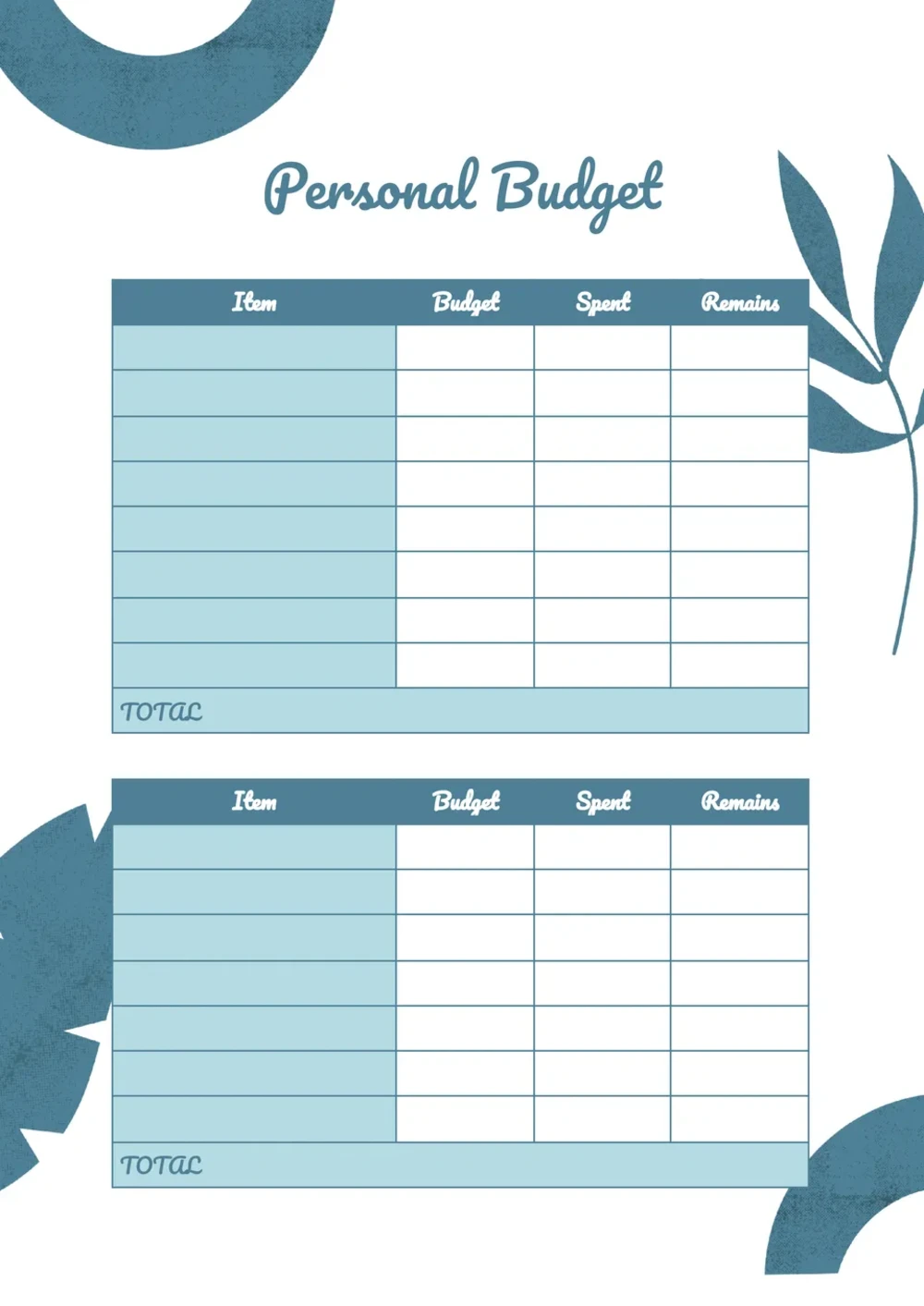 Personal Budget Template