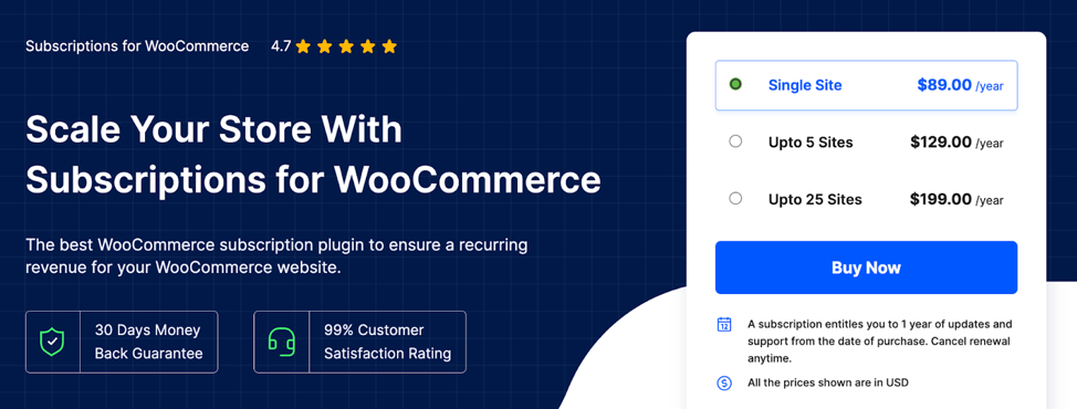 Subscriptions for Woocommerce