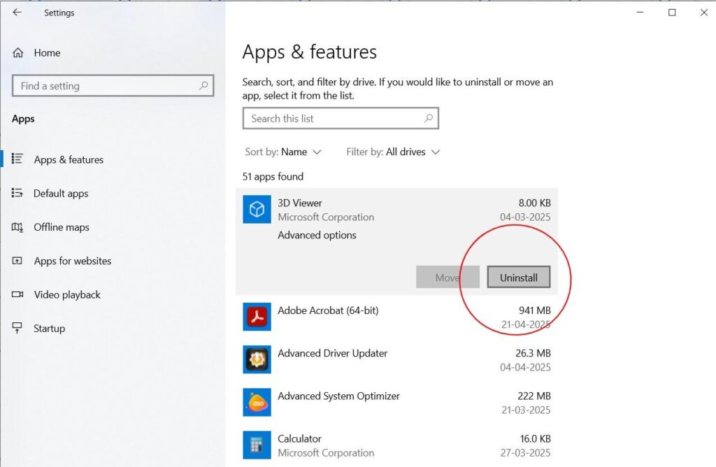 3d viewer uninstall
