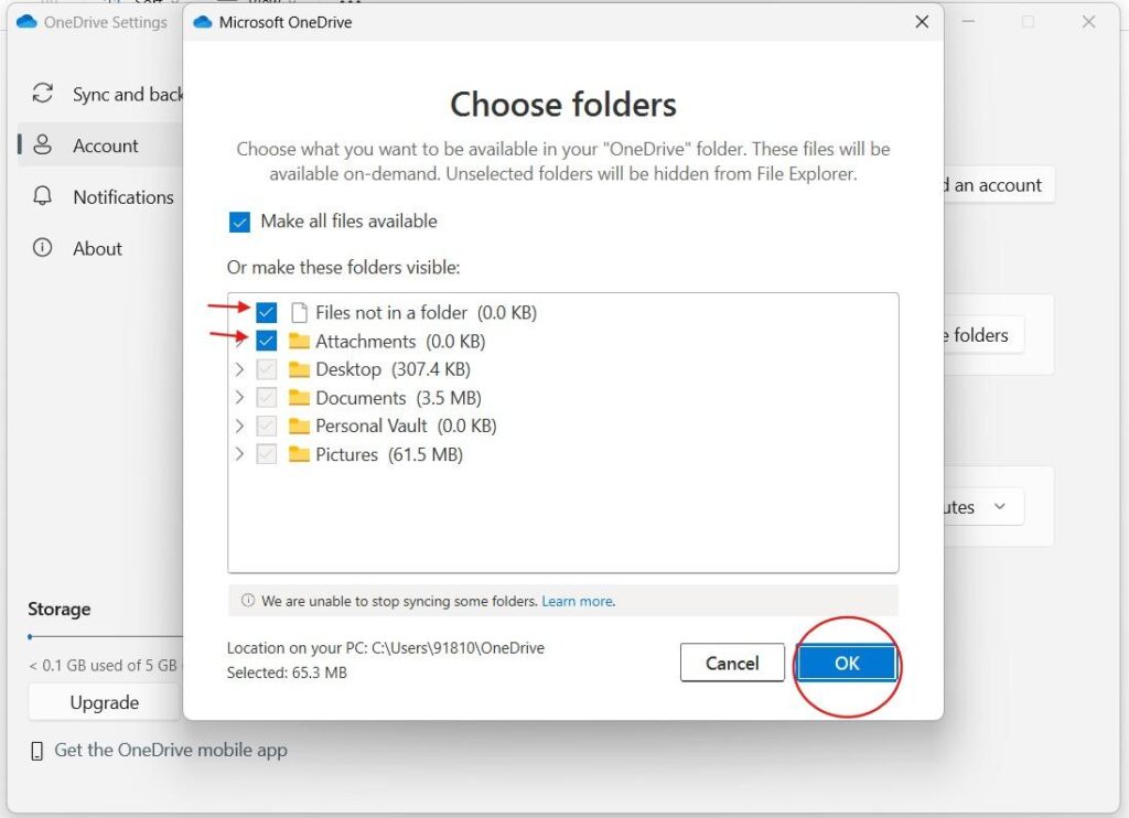 choose folder