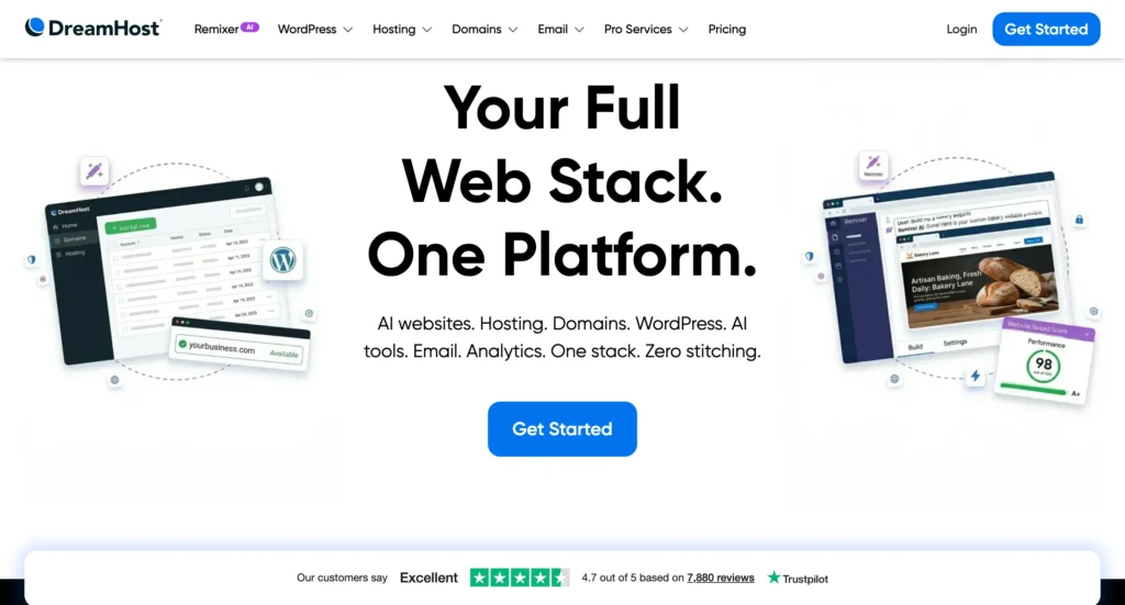 dreamhost - hosting for small business