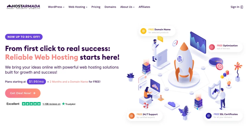 hostarmada - lowkey web hosting for small business