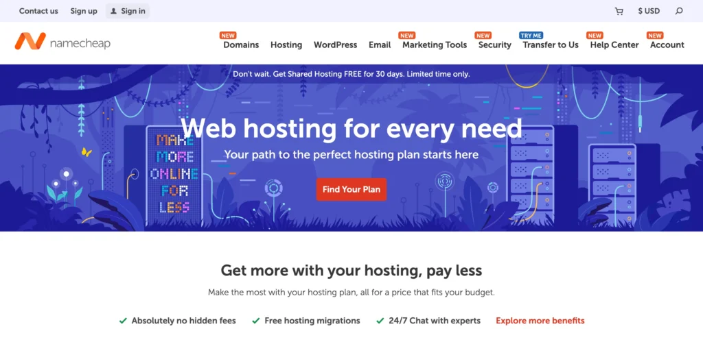 namcheap - cheap web hosting for small business